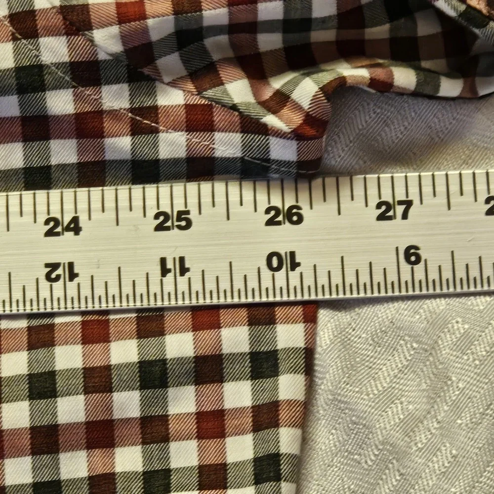 Egara Men's Red White Black Plaid Long Sleeve Button-down Shirt In Size XXL. 2XL